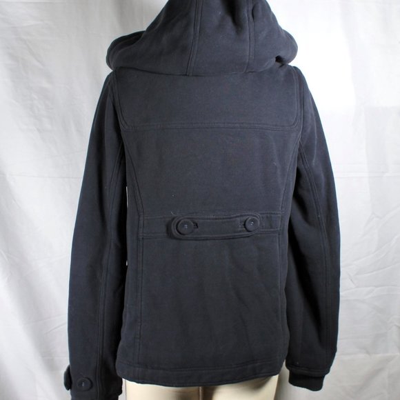 American Eagle Navy Sherpa Hooded Heavy Jacket Size Med 2010s - Picture 6 of 7